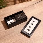 Игра настольная 3 в 1, домино, кубики, карты, полирезин, МДФ