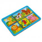 Головоломка геометрическая деревянная «Животные», двусторонние