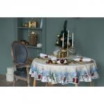 Скатерть новогодняя «Этель» Christmas time, d=220 см ±3 см с ГМВО, 100% хлопок, саржа 190 г/м?