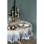 Скатерть новогодняя «Этель» Christmas time, d=220 см ±3 см с ГМВО, 100% хлопок, саржа 190 г/м?