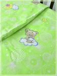 Детское постельное белье бязь Мишки на облаках вид 3/9 бело-зеленый