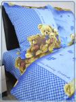 Детское постельное белье бязь Медвежата вид 1 синий