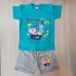 Костюм детский с шортами морская волна "Кораблик"