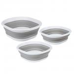 Набор тазов для уборки 3 шт, складные, 3-5-8 литров, полипропилен, термопластичная резина