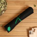 Коврик - лежак для бани и сауны с нашивкой «Дубовый лист», 150?50 см, войлок, чёрный