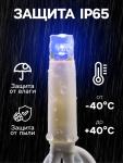 Гирлянда «Бахрома» 3?0.9 м, IP65, УМС, тёмная нить каучук, 144 LED, свечение синее, 220 В