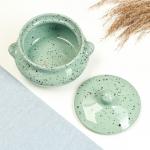 Горшочек для запекания Борисовская керамика «Гармония», 500 мл, 13?9.5 см, зелёный