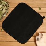 Коврик - сидушка для бани и сауны, 50?40 см, 70% полиэфир, 30% шерсть, черный