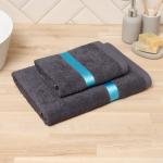 Полотенце махровое Love Life «Самум», 50?90 см, хлопок 100%, тёмно-серое, синее