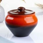 Горшок для жаркого Вятская керамика «Классика», 900 мл, красный, чёрный