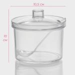 Ёмкость для специй с ложкой Доляна, 400 мл, 10.5?10 см, пластик, прозрачная