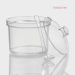 Ёмкость для специй с ложкой Доляна, 400 мл, 10.5?10 см, пластик, прозрачная