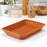 Корзина для продуктов Доляна, 40?29.5?8 см, плетёная, пластик, коричневая