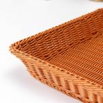 Корзина для продуктов Доляна, 40?29.5?8 см, плетёная, пластик, коричневая