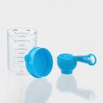 Набор мерных ложек Доляна «Маэстро», 7 предметов: стакан 500 мл, ложки, пластик, голубой