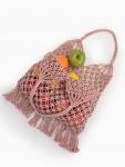 Сумка-авоська плетёная, клетка 3.5 см, персиковая