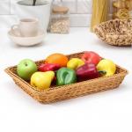 Корзина для продуктов Доляна, 40?29.5?7 см, плетёная, пластик, коричневая