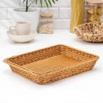 Корзина для продуктов Доляна, 40?29.5?7 см, плетёная, пластик, коричневая