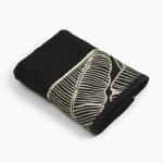 Полотенце махровое Love Life Leaves 70?140 см, 100% хлопок, 360 г/м?, черное