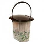 Ведро-туалет, h=38 см, 17 л, съёмный стульчак, бежевое, крышка МИКС