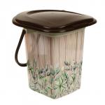 Ведро-туалет, h=38 см, 17 л, съёмный стульчак, бежевое, крышка МИКС