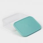 Контейнер для хранения еды Доляна, 1.2 л, пластик, прозрачный, крышка бирюзовая