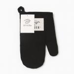 Варежка Этель «HOME», цвет чёрный, 26?16 см, 50%хл, 50%лен