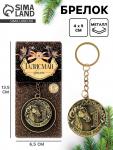 Брелок металлический новогодний «Счастливый рубль»