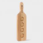 Доска для подачи шотов с ручкой Доляна, 35?9?1.8 см, на 4 рюмки, d=3.9 см, с пропиткой, дерево берёза