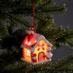 Ёлочная игрушка «Имбирный домик», 8.5?5.5?6 см, 1 LED, от батареек, свечение тёплое белое