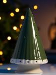 Светодиодная фигура «Ёлочка зелёная», 16.7?9.7?9.7 см, 1 LED, керамика, от батареек LR44?3, тёплый белый свет