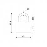 Замок навесной, 62?90 мм, 3 ключа
