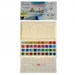 Акварель художественная в кюветах «ЗХК. Белые ночи», 36 цветов ? 2.5 мл, пластиковая палитра