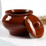 Горшок для запекания Псковский гончар «Стандарт», 330 л, керамика, коричневый