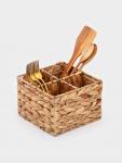 Корзинка для подачи столовых приборов Доляна «Камыш», 4 секции, 20?14 см, солома