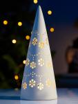 Светодиодная фигура «Ёлка со снежинками», 22?9?9 см, 1 LED, керамика, от батареек LR44?3, тёплый белый свет