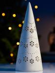 Светодиодная фигура «Ёлка со снежинками», 22?9?9 см, 1 LED, керамика, от батареек LR44?3, тёплый белый свет