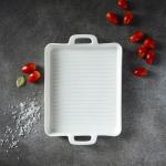 Блюдо для запекания Magistro «Гриль Бланш», 600 мл, 25.3?17.8?3 см, фарфор, белое