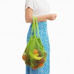 Сумка-авоська, клетка 1.5 см, зелёная