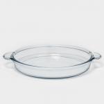 Блюдо для запекания Pa?abah?e Borcam, 2.4 л, d=31.6 см, стекло, с ручками, прозрачное