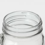 Кружка Доляна «Медведь», 450 мл, 10?7.5?13 см, с крышкой и трубочкой, стекло