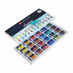Акварель художественная в кюветах, 24 цвета ? 2.5 мл, ЗХК «Ладога»