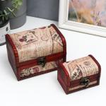 Набор шкатулок для украшений «Сундучок. Цветочное панно», дерево, 2 шт.