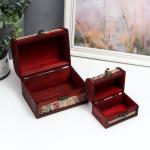 Набор шкатулок для украшений «Сундучок. Цветочное панно», дерево, 2 шт.