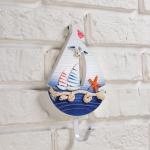 Вешалка настенная «Морской стиль», крючок декоративный, 1 крючок, 24?8 см, МИКС
