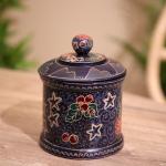 Баночка с крышкой деревянная, 12?12?15 см, батик