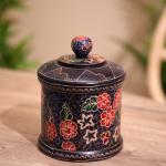 Баночка с крышкой деревянная, 12?12?15 см, батик