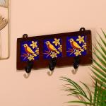 Вешалка настенная «Птички», дерево, 5.5?29?16.5 см, 3 крючка, МИКС