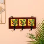 Вешалка настенная «Птички», дерево, 5.5?29?16.5 см, 3 крючка, МИКС