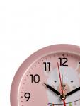 Будильник «Альпака», плавный ход, d=15 см, розовый